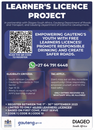 Learner's License Programme: Gauteng's youth learning responsible driving skills through the K53 App.