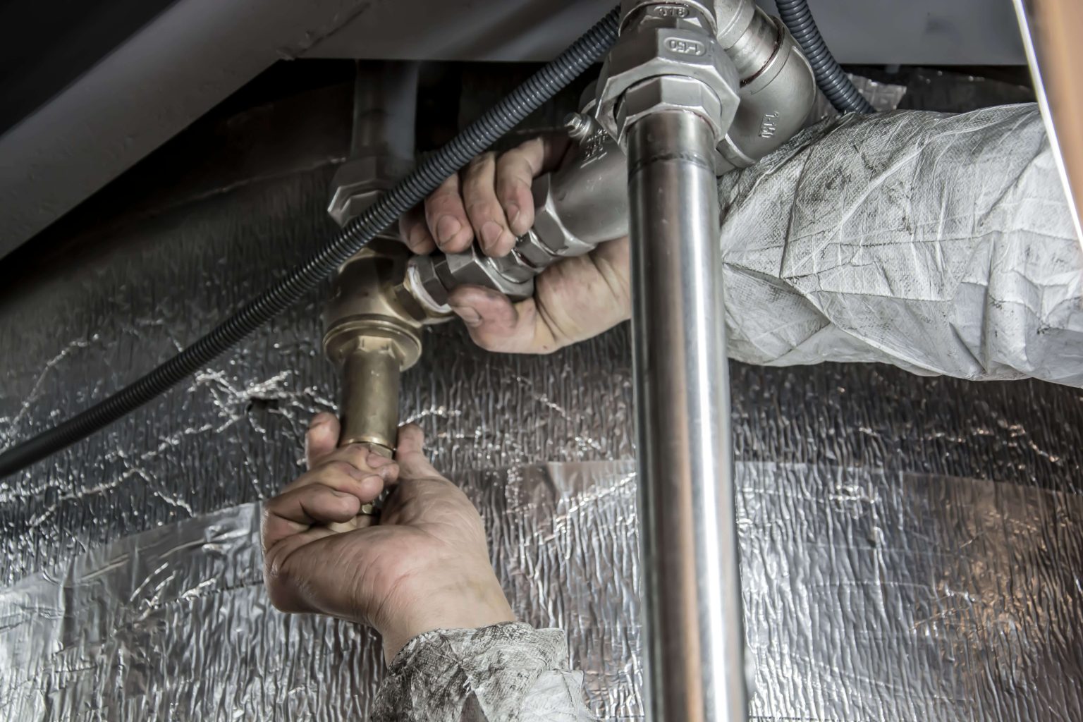 Installation of Smallbore Steel Pipe Wastewater System